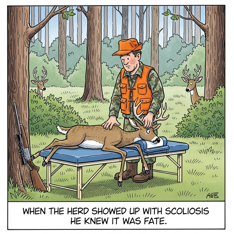 Far Side Comic: Deer Chiropractic Humor