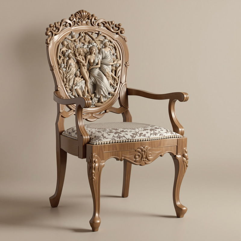 Intricately Crafted Antique Chair 3D Model Intricately Crafted Antique Chair 3D Model