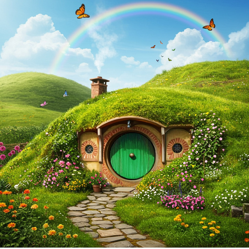 Charming Hobbit Home on a Green Hill Charming Hobbit Home on a Green Hill