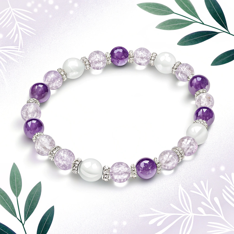 Purple and White Crystal Bracelet Design Purple and White Crystal Bracelet Design