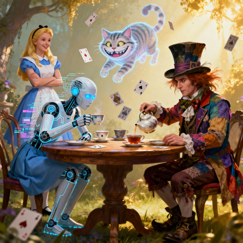 A Whimsical AI Tea Party: Creativity & Curiosity