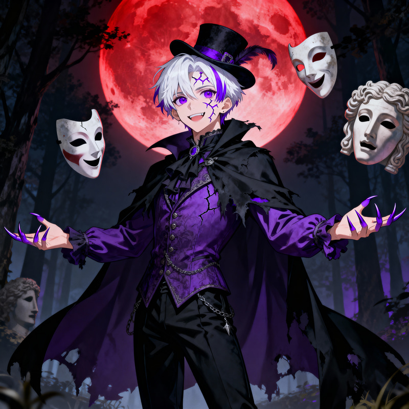 Mysterious Anime Character in Dark Forest Mysterious Anime Character in Dark Forest