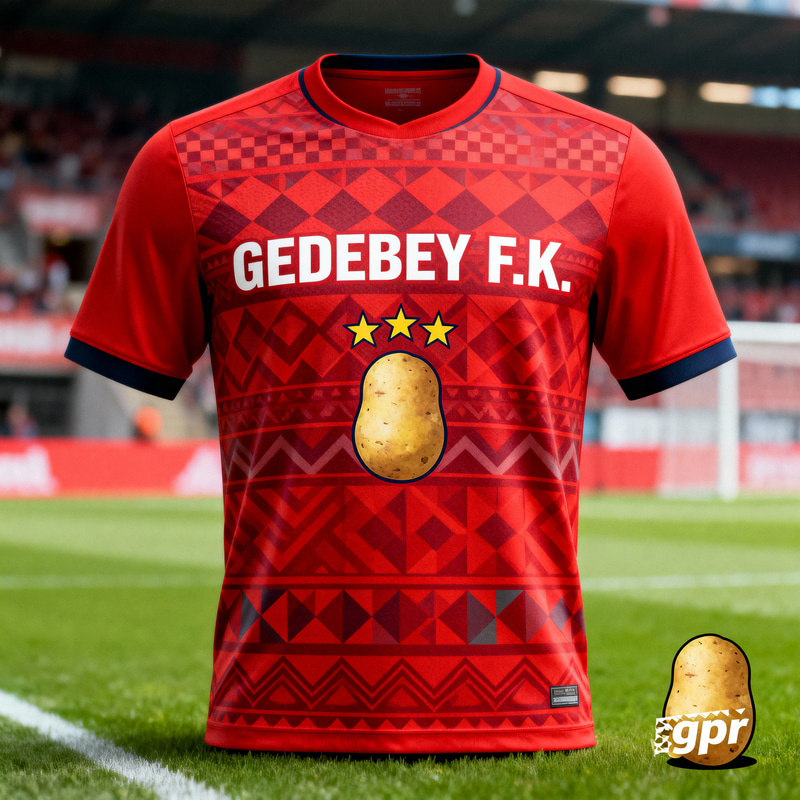 GEDEBEY F.K. Red Jersey with Unique Potato Design