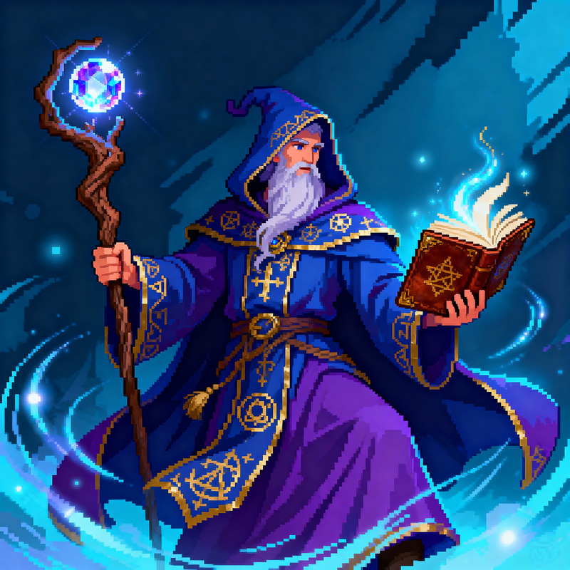 Whimsical Mage Sprite Sheet Character Design Whimsical Mage Sprite Sheet Character Design