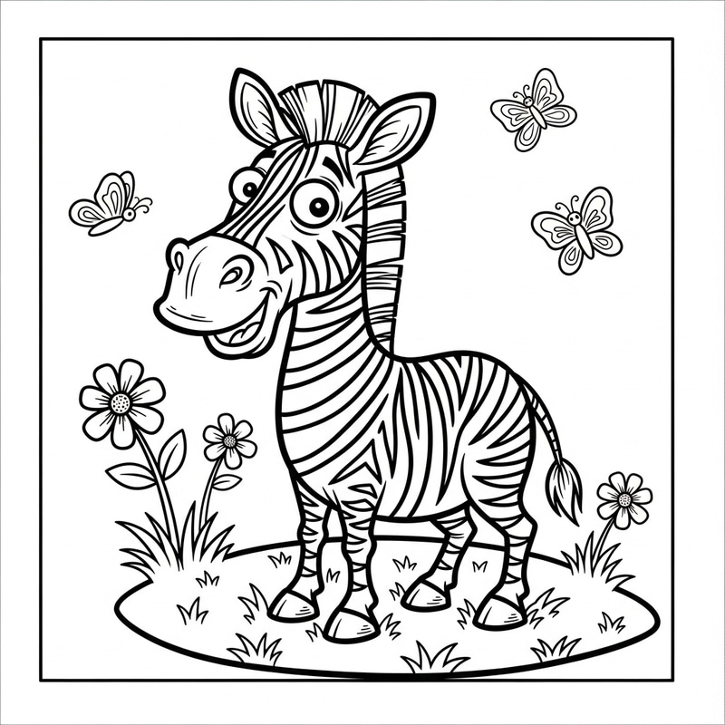 Funny Zebra Coloring Book for Kids Funny Zebra Coloring Book for Kids