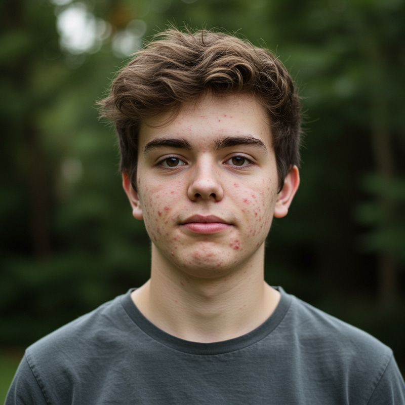 Chubby Cheeked Male with Acne