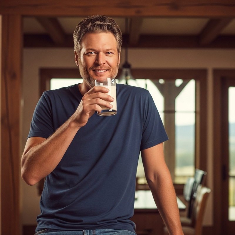 Blake Shelton Enjoying Milk Blake Shelton Enjoying Milk