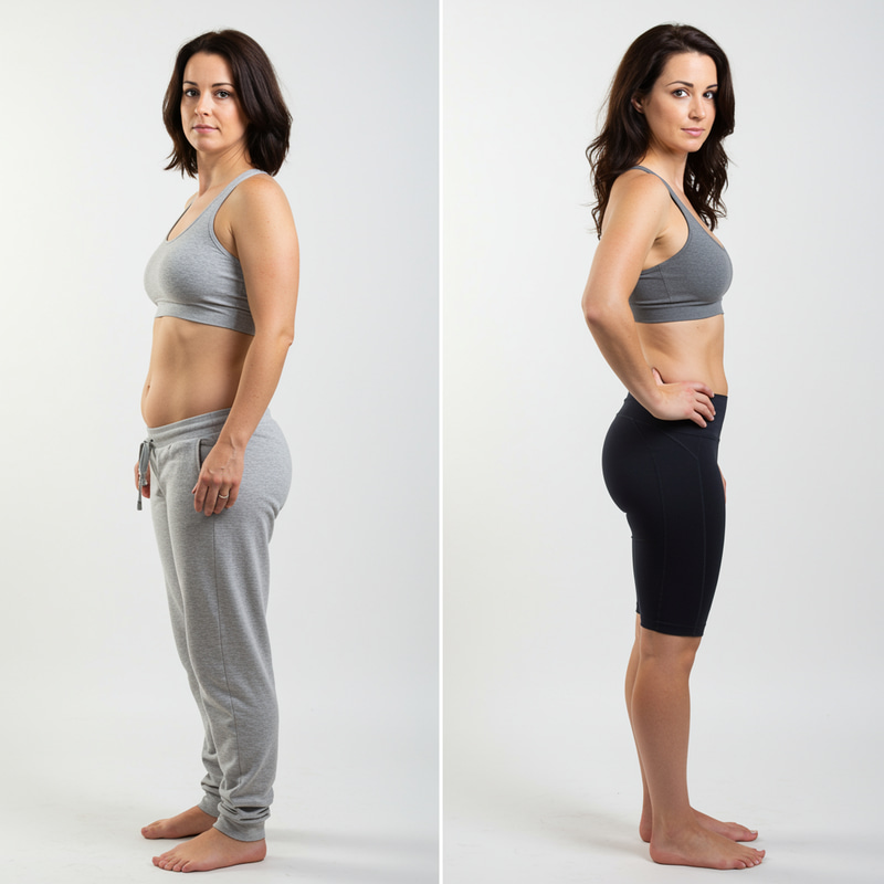 Brunette Weight Loss Transformation - Before & After