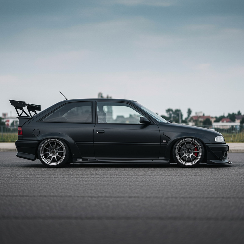 1992 Opel Astra F Widebody - Black Matte Style 1992 Opel Astra F Widebody - Black Matte Style
