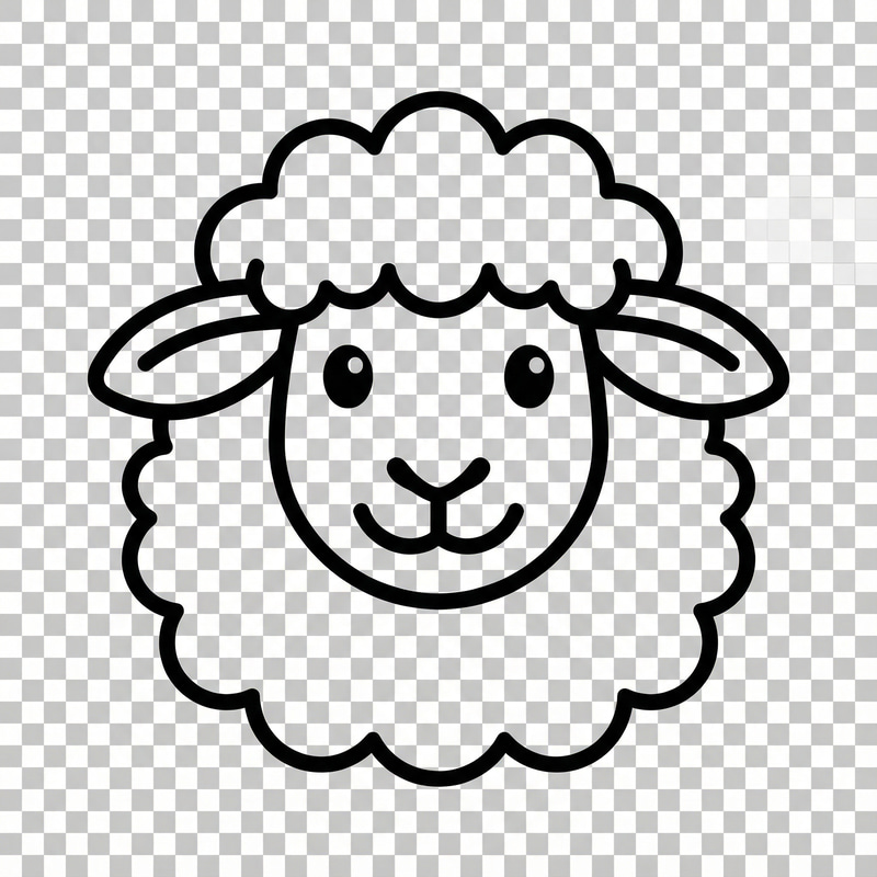 Front-Facing Comic Sheep Design for Cricut Maker Front-Facing Comic Sheep Design for Cricut Maker