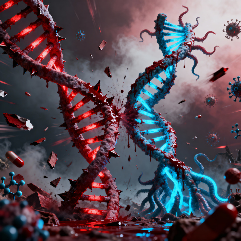 Surreal DNA vs RNA Battle Art Surreal DNA vs RNA Battle Art