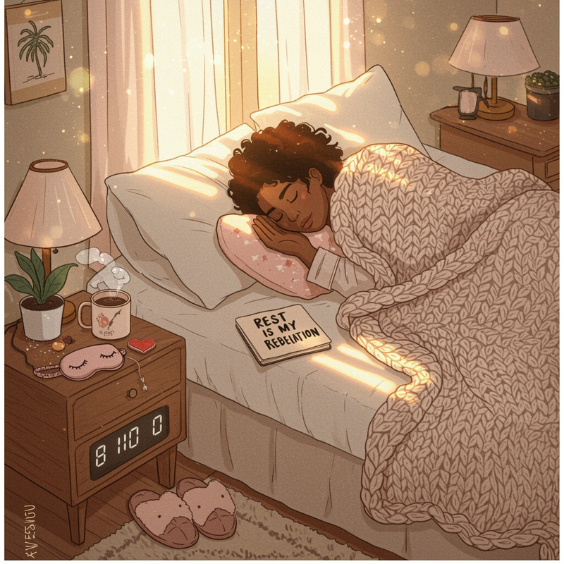 Dreamy Bedroom Scene at Sunrise for Self-Care Dreamy Bedroom Scene at Sunrise for Self-Care