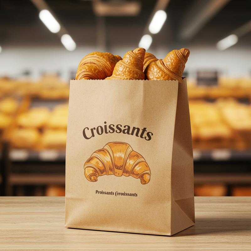 Printed Bag for Bakery Croissants - Supermarket Packaging Printed Bag for Bakery Croissants - Supermarket Packaging
