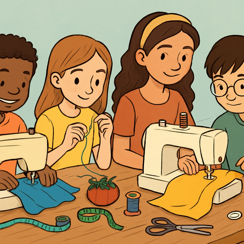 Diverse Kids Aged 8-15 Learning to Sew Diverse Kids Aged 8-15 Learning to Sew