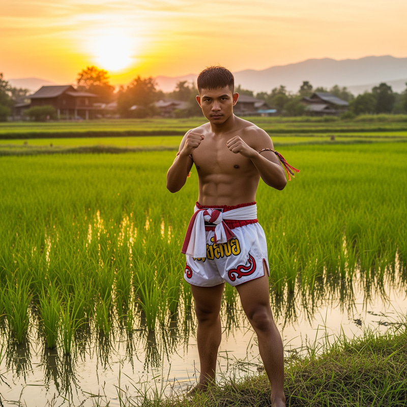Thai Steamed Rice with Waist Scarf