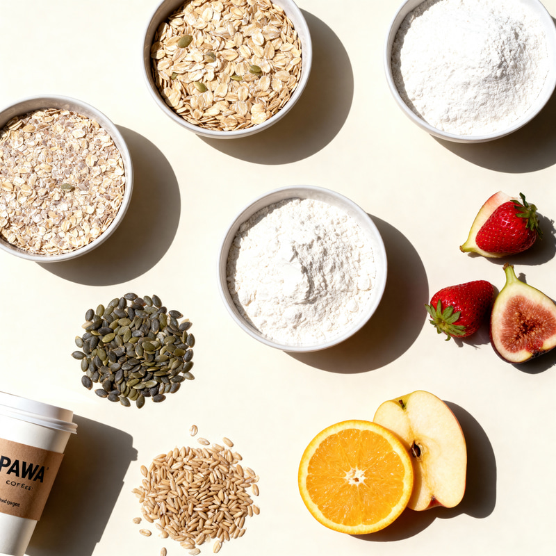 Modern Minimal Flat Lay of Fresh Ingredients