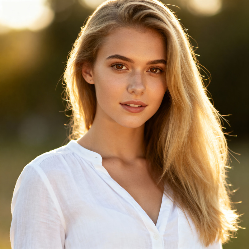 26-Year-Old Blond Woman with Brown Eyes