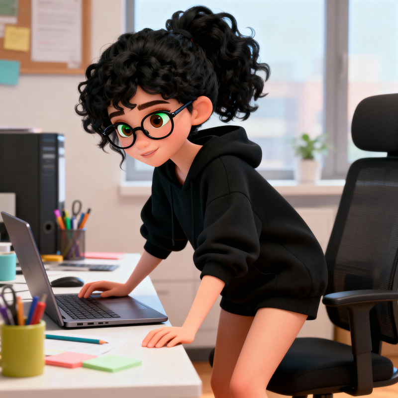 Pixar-Style 3D Animation of a Young Woman Pixar-Style 3D Animation of a Young Woman