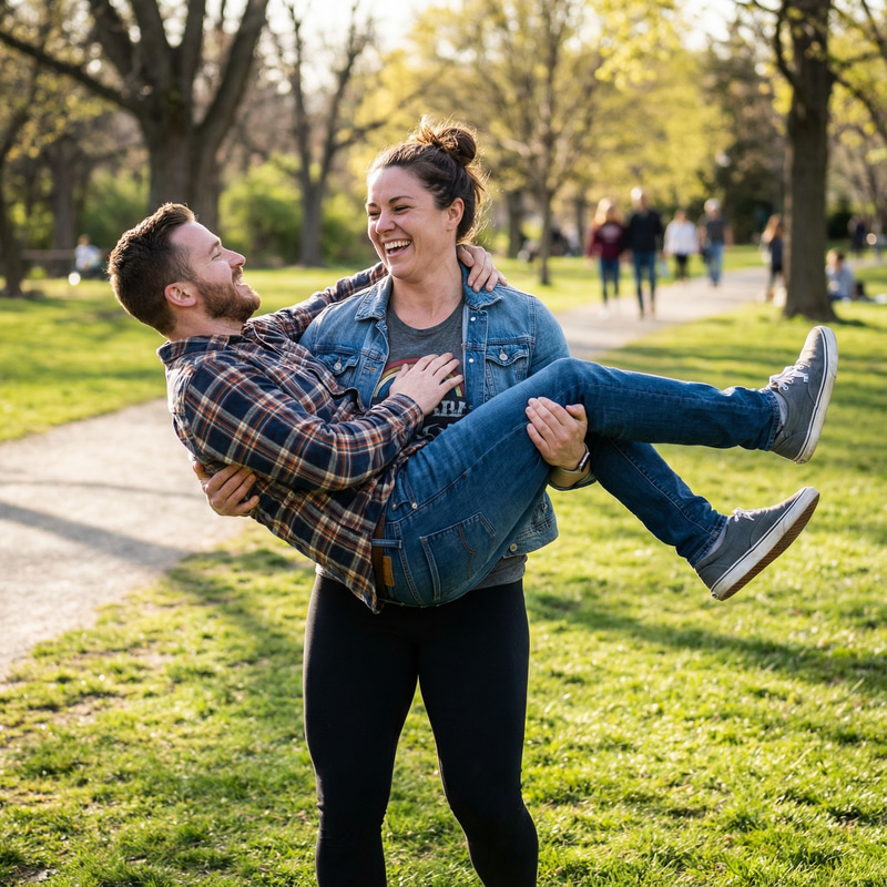 Empowerment: Woman Lifts Man with Strength