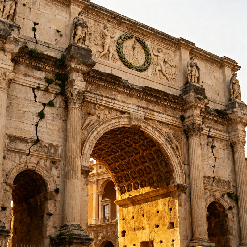 Majestic Ancient Roman City Gate Majestic Ancient Roman City Gate