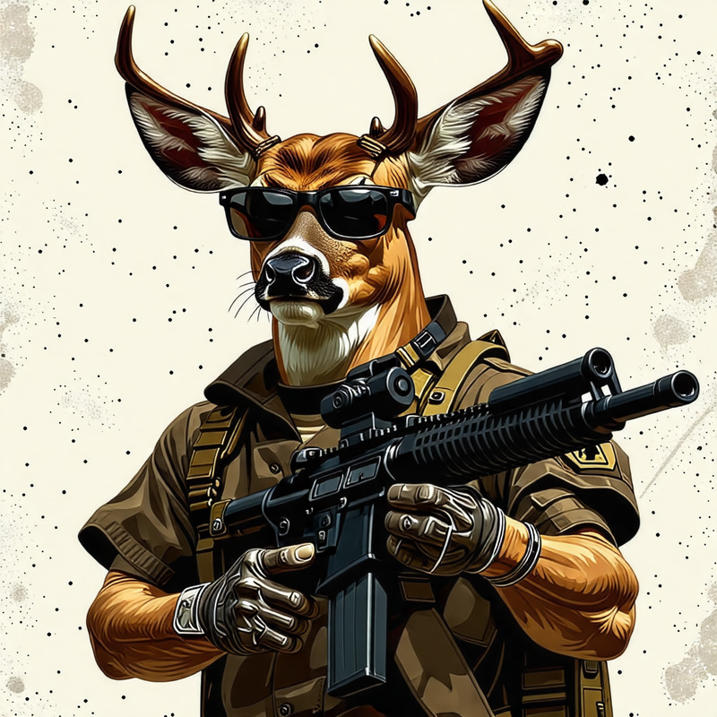 Cool Deer with M4 Weapon – Badass Transformation Cool Deer with M4 Weapon – Badass Transformation