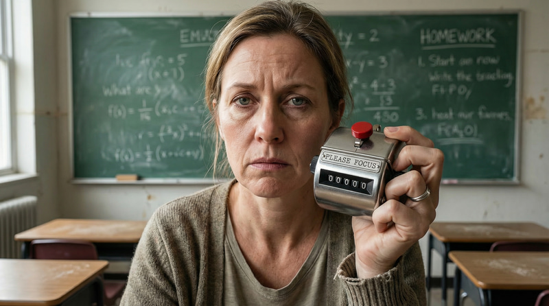 Frustrated South African Teacher in Classroom Frustrated South African Teacher in Classroom