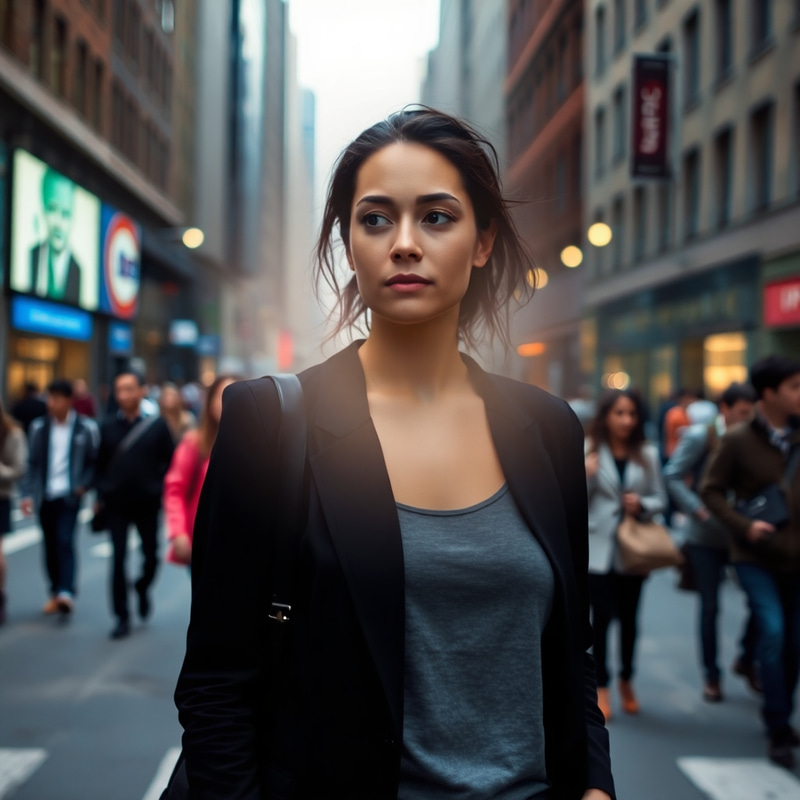 Introspective Moments Amidst City Chaos Introspective Moments Amidst City Chaos