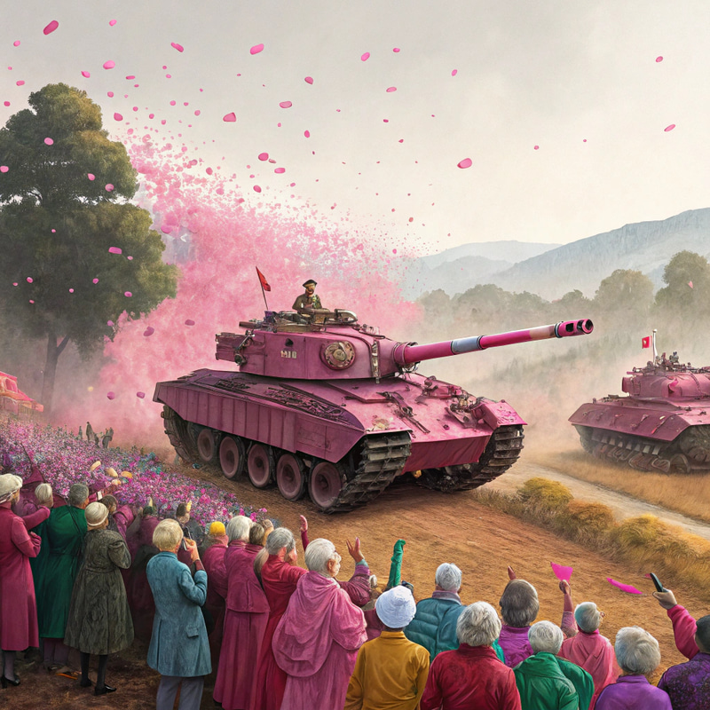 Pink Tanks Fire Confetti at Grandma Warriors Pink Tanks Fire Confetti at Grandma Warriors