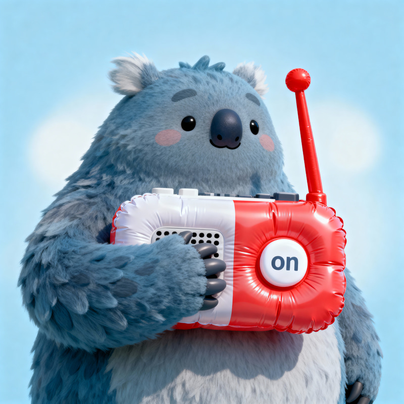 Blue Graouli with Inflatable Radio Blue Graouli with Inflatable Radio