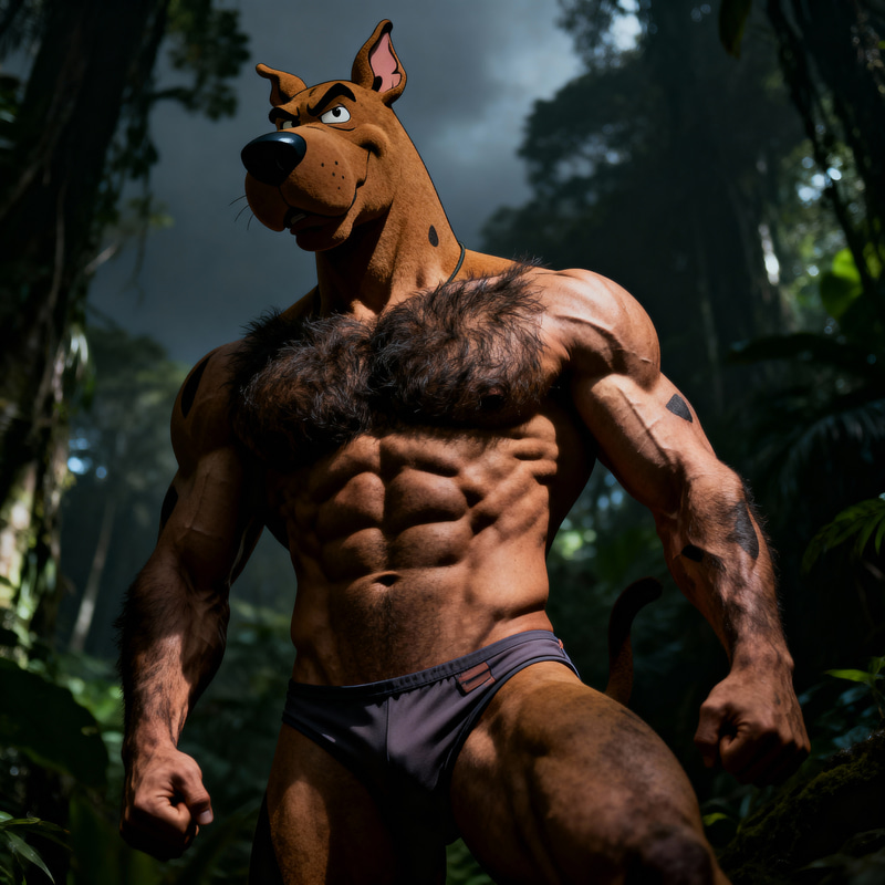 Cocky Scooby-Doo: Jungle Fitness Icon in 4K