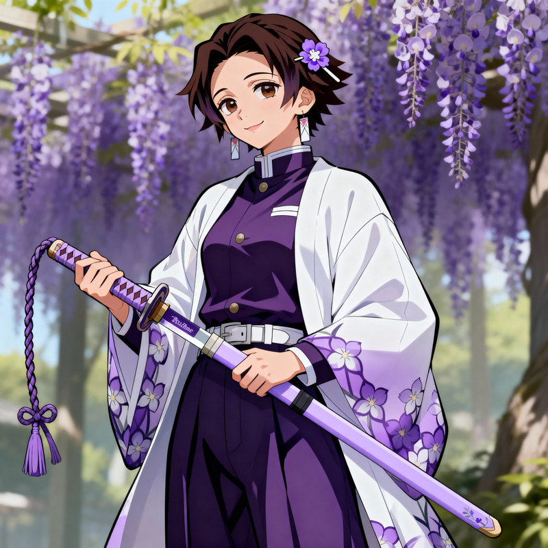 Anime Demon Slayer Character with Whip Katana Anime Demon Slayer Character with Whip Katana