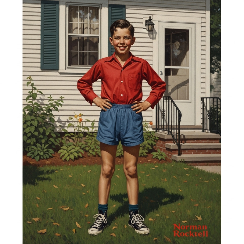 Vintage Joy: 14-Year-Old Model in Nostalgic Setting