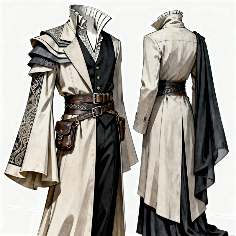 Asymmetrical Fashion Design with Flowing Panels