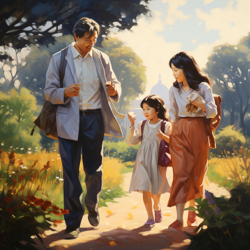 Family Health Walk in the Park with a Doctor