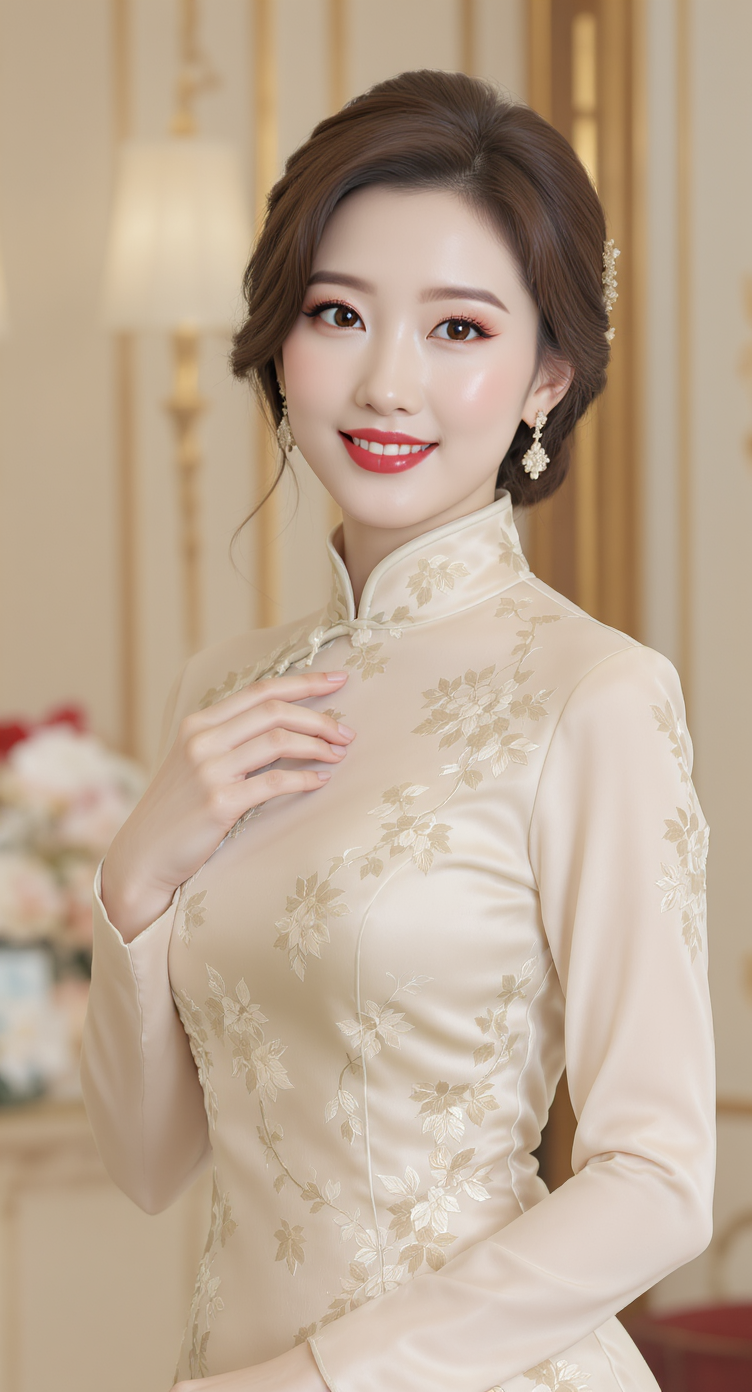 Elegant Chinese Woman in Traditional Qipao Elegant Chinese Woman in Traditional Qipao