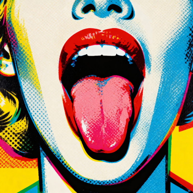 Pop Art Mouth Portrait - Warhol Style Art Pop Art Mouth Portrait - Warhol Style Art