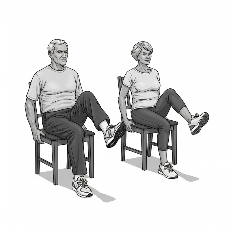 Chair Knee-Raise Exercise for Seniors - Illustrated Guide