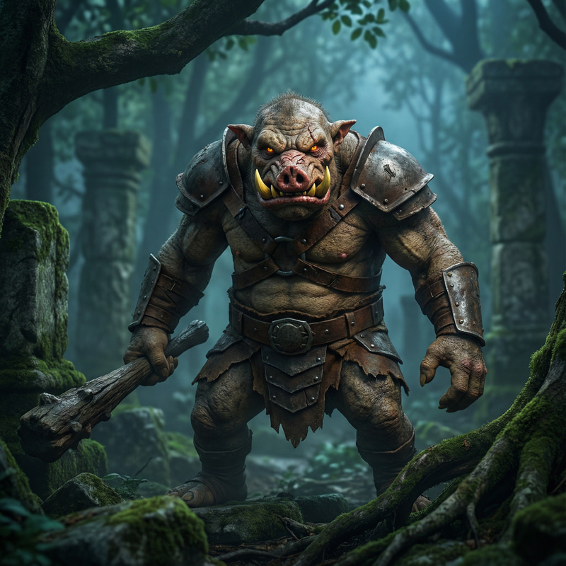 Hyper-Realistic Moblin from Zelda in Misty Forest Hyper-Realistic Moblin from Zelda in Misty Forest