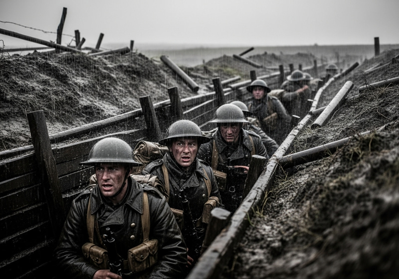 Trench Warfare in WW1: Rain and Resilience