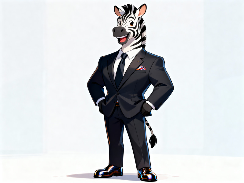 Cheerful Business Zebra: A Friendly Professional Cheerful Business Zebra: A Friendly Professional