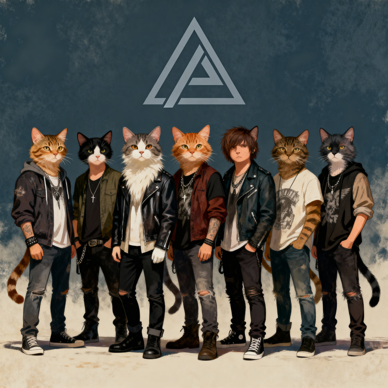 Anthropomorphic Cats Inspired by Linkin Park Anthropomorphic Cats Inspired by Linkin Park