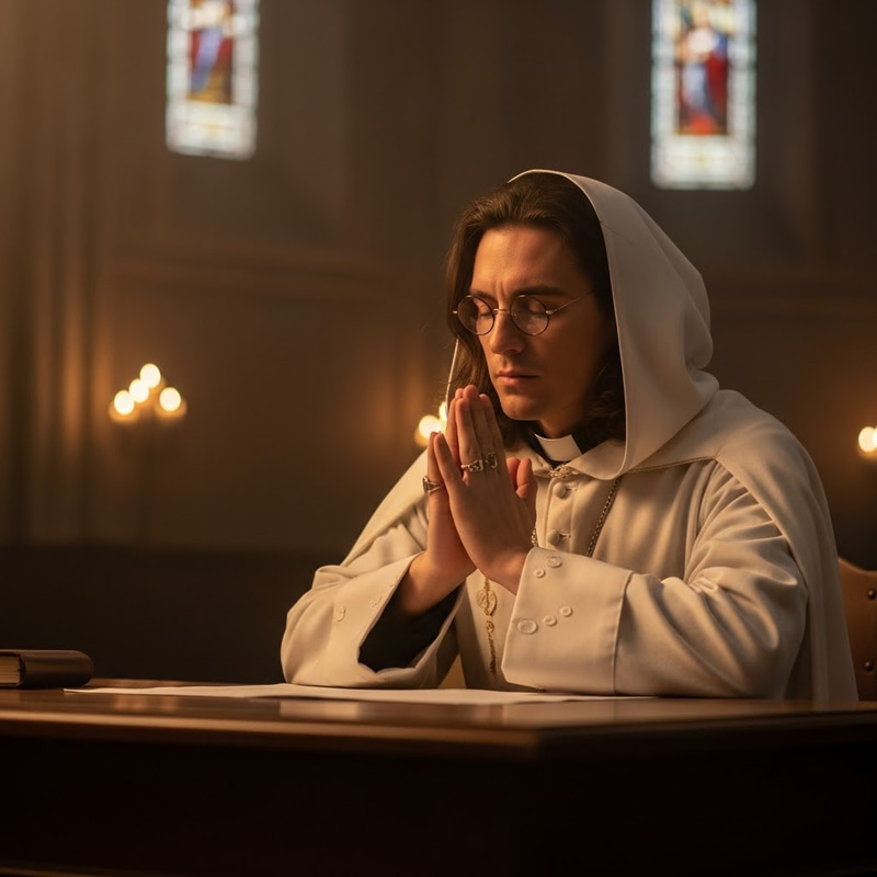 Humble Cleric with Brown Hair and Glasses Humble Cleric with Brown Hair and Glasses