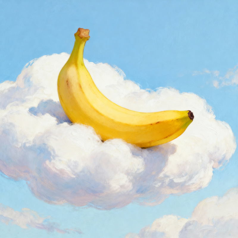 Banana on a Cloud - Unique Art Print Banana on a Cloud - Unique Art Print