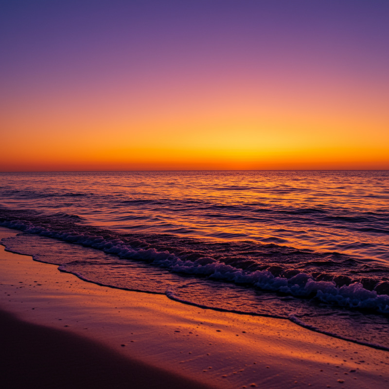 Serene Ocean Landscape at Sunset