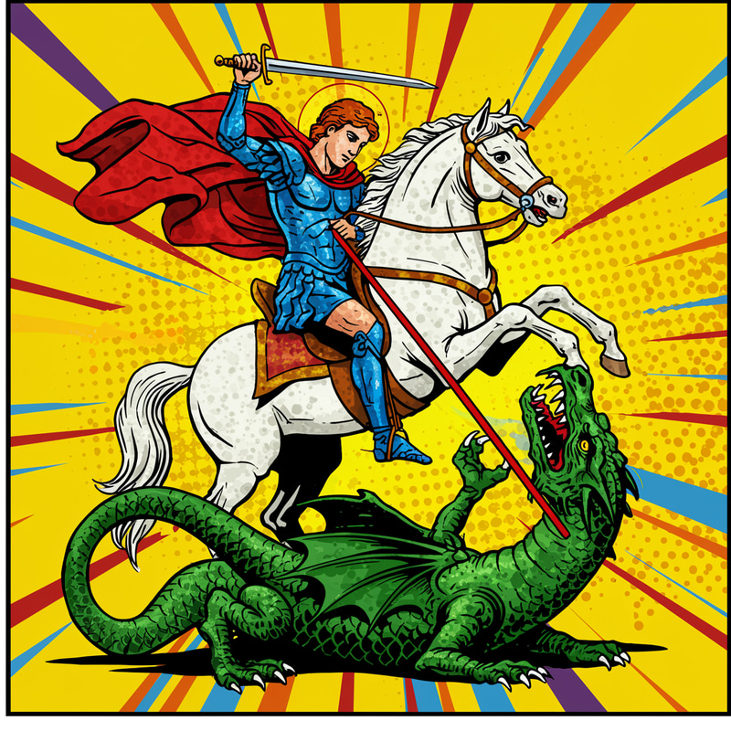 Bold Pop Art: Saint George and the Dragon Bold Pop Art: Saint George and the Dragon