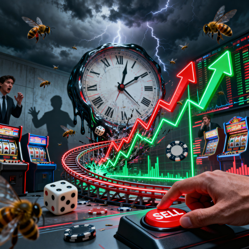 Surreal Stock Market Chaos: A Neon-Noir Experience Surreal Stock Market Chaos: A Neon-Noir Experience