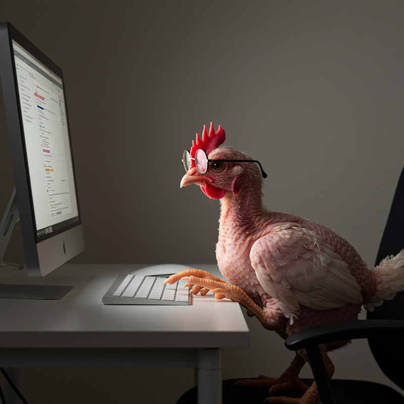 Hairless Chicken Using a Computer | Fun Animal Facts