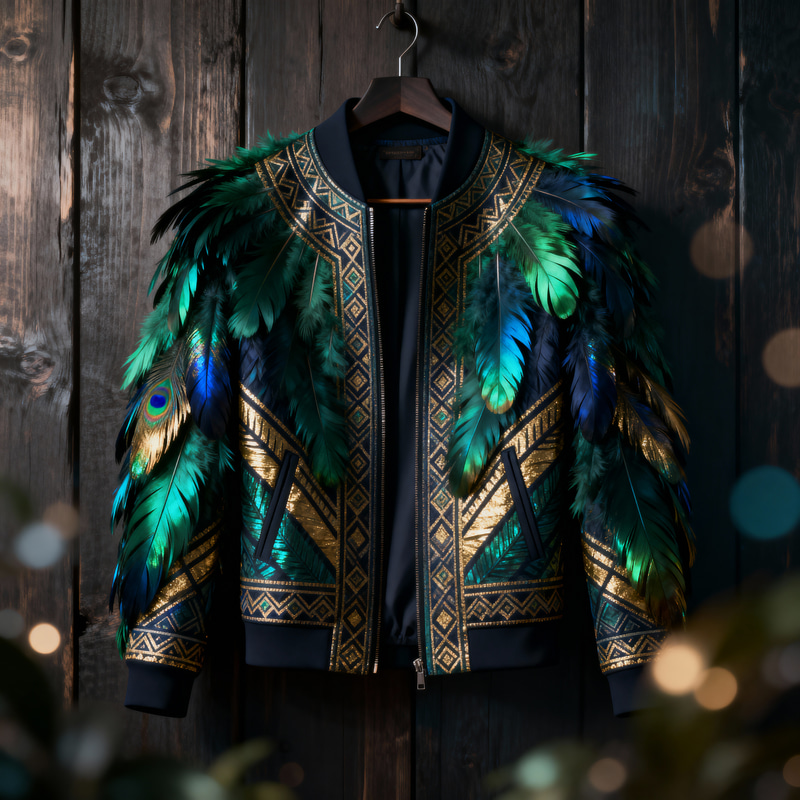 Men's Feathered Jacket: Tribal Art Inspiration Men's Feathered Jacket: Tribal Art Inspiration