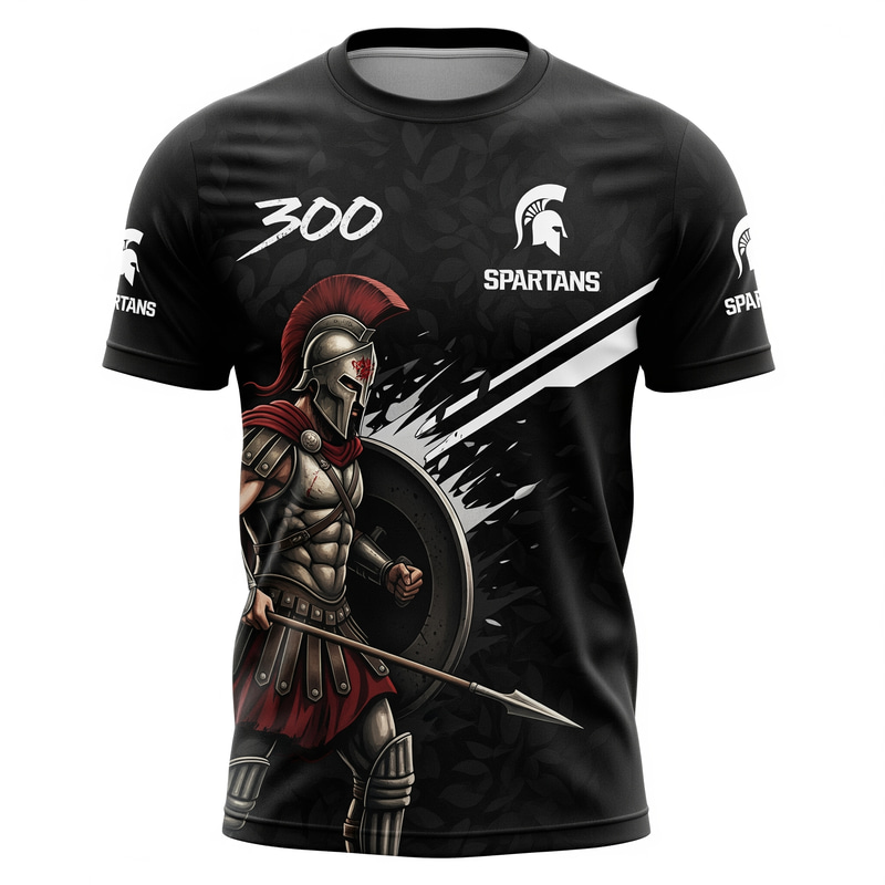 Bold Spartans Cricket Shirt with King Leonidas Design