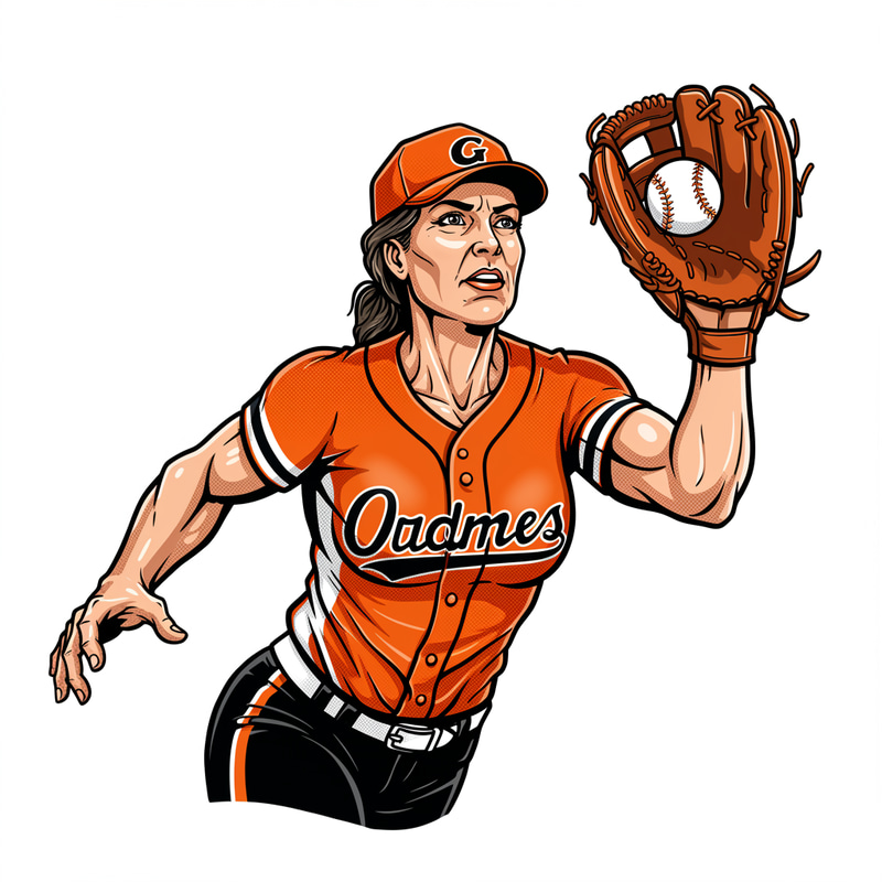 Middle Aged Women Baseball Graphic - Dougers Cougars Middle Aged Women Baseball Graphic - Dougers Cougars